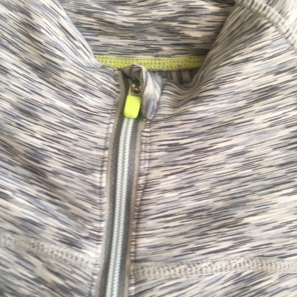 Athleta Mendoza 1/2 Zip Running Shirt Thumb Holes Space Dye Gray/Blue Size Small - Picture 8 of 16